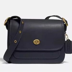 NWT $395 Coach Rambler Black Glovetanned Leather Crossbody Bag - style 89127!